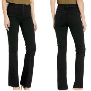 Sam Edelman The Stiletto Boot black high rise boot cut jean w/raw hem 4/27